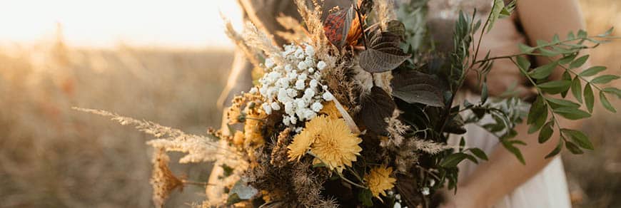Bouquet sposa con spighe di grano